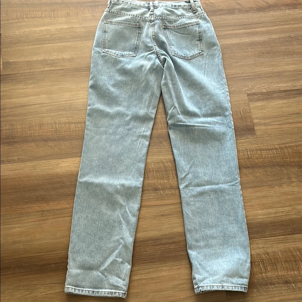 Light Blue Straight Leg Jeans with Classic Denim Wash - Picture 4 of 5